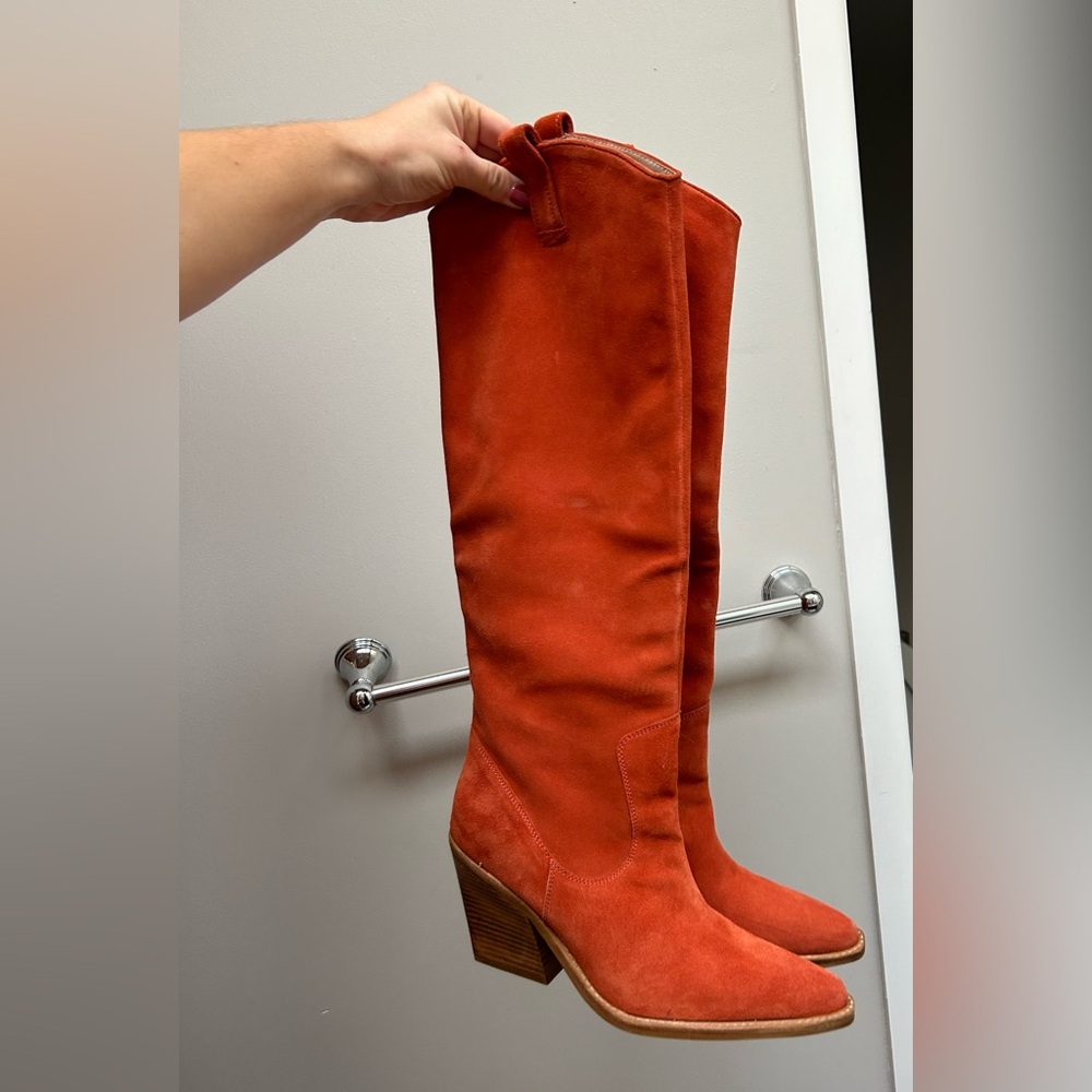 NEW Bronx Orange Suede Knee High Boots